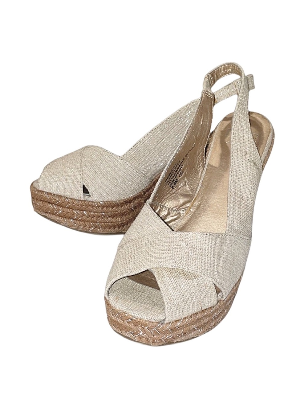BKE Sole Women's Open Toe Sparkly Wedges Size 8.5